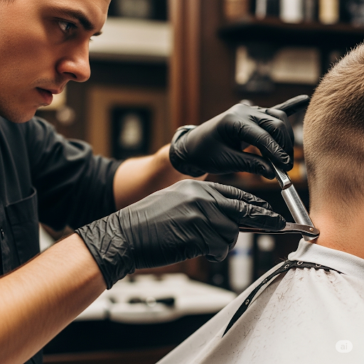 Barber při práci